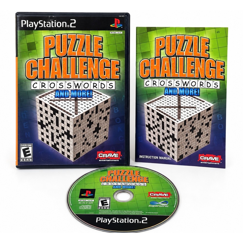 Puzzle Challenge Crosswords and More PS2 PlayStation 2 CIB Disc Manual Crave